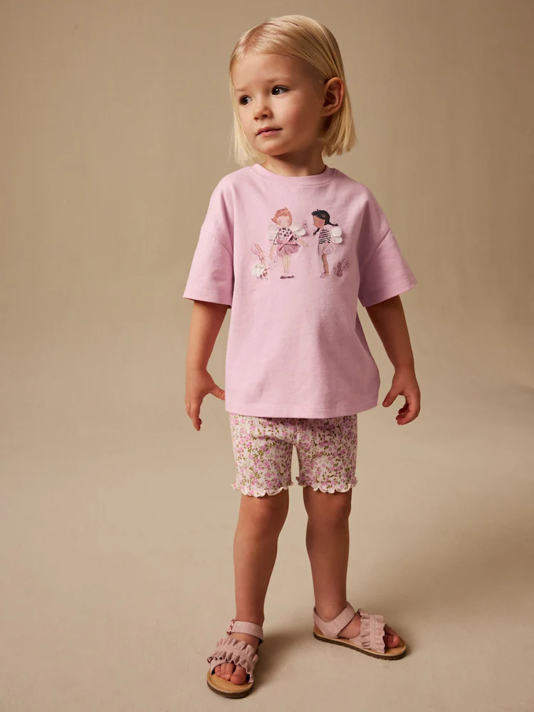 pink fairy t shirt and cycle shorts set (3mths 7yrs) pink fairy t shirt and cycle shorts set (3mths 7yrs)