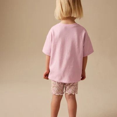 pink fairy t shirt and cycle shorts set (3mths 7yrs)