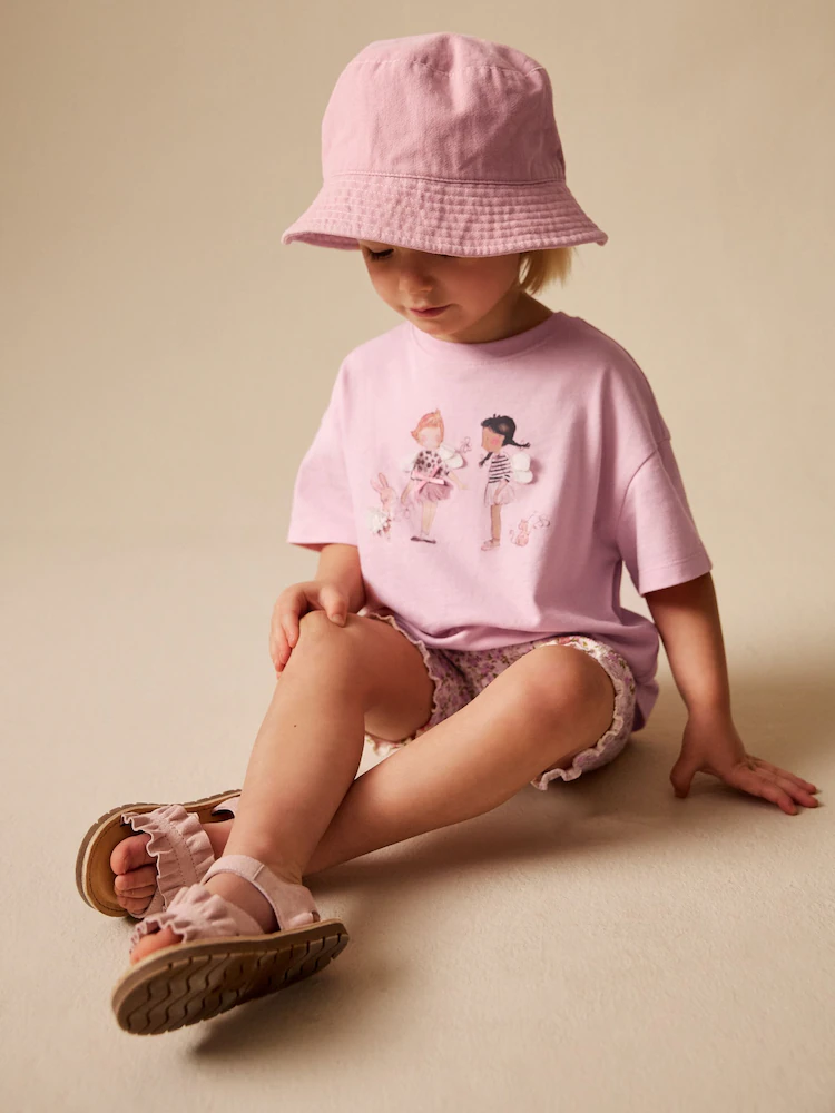 pink fairy t shirt and cycle shorts set (3mths 7yrs) pink fairy t shirt and cycle shorts set (3mths 7yrs)
