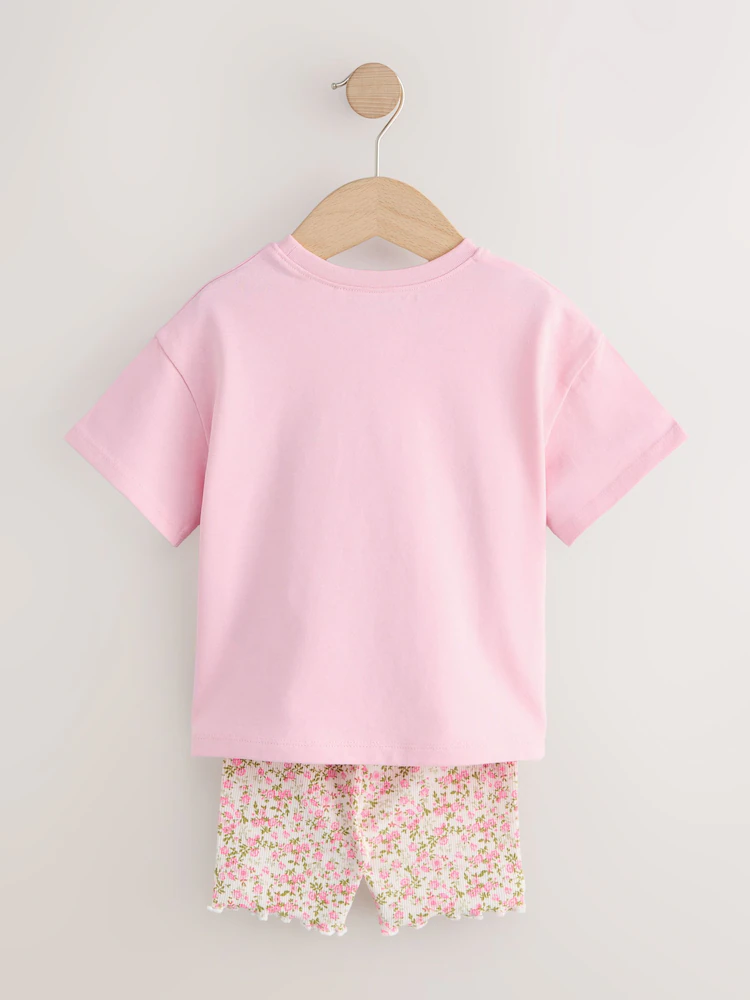 pink fairy t shirt and cycle shorts set (3mths 7yrs) pink fairy t shirt and cycle shorts set (3mths 7yrs)