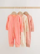 pink/blue baby sleepsuits 3 pack (0mths 3yrs)