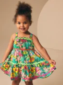 green tropical ric rac summer dress (3mths 8yrs)