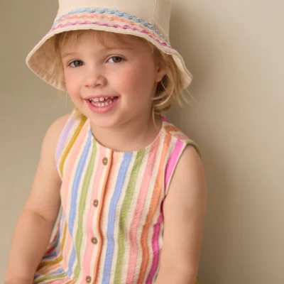 yellow/cream cherry reversible bucket hat (3mths 16yrs) (copy)