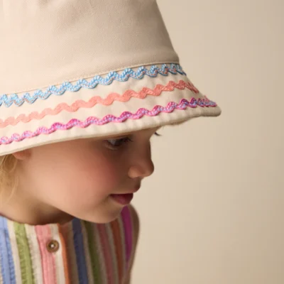 yellow/cream cherry reversible bucket hat (3mths 16yrs) (copy)