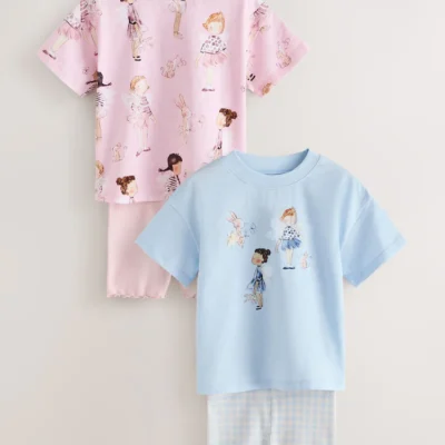 pink/cream top & cycle shorts set 2 pack (3mths 7yrs) (copy)