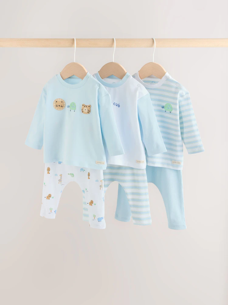 blue safari baby top & leggings 6 piece set (0mths 3yrs) blue safari baby top & leggings 6 piece set (0mths 3yrs)