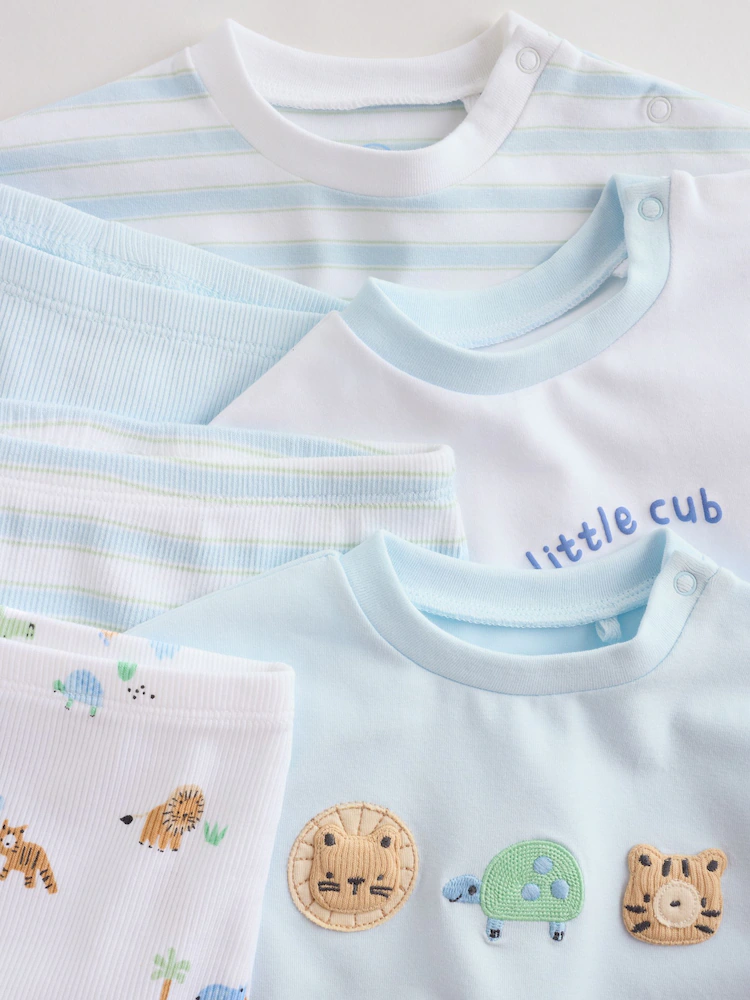 blue safari baby top & leggings 6 piece set (0mths 3yrs) blue safari baby top & leggings 6 piece set (0mths 3yrs)